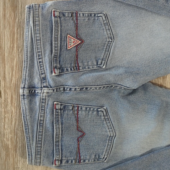 Vintage Super Low Rise Flare Exposed Button Fly Y2K Guess Jeans - Picture 3 of 10
